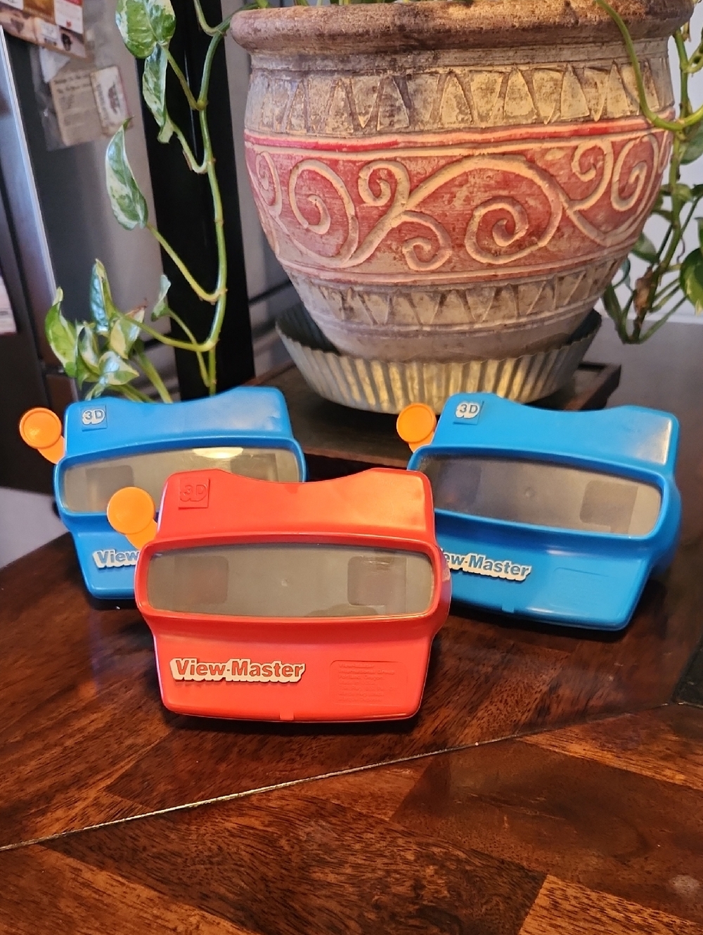 Vintage Blue & Red View-Master 3D Slide Picture Viewer Toy Lot Of 3.